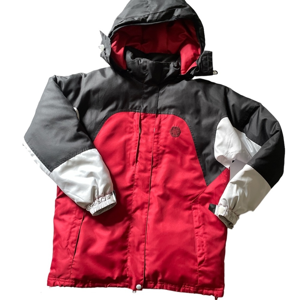 ATHLETIC WORKS Women Detachable hood wind breaker zipper / Snap jacket SZ S